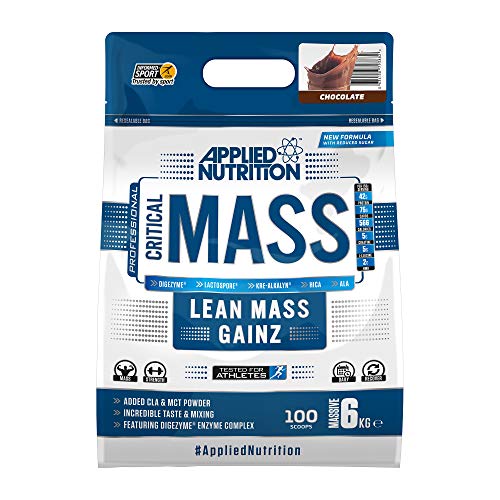 Applied Nutrition Critical Mass Professional - Weight Gain Protein Powder High Calorie Weight Gainer Lean Mass (6kg - 40 Servings) (Chocolate) | High-Quality Vegan Proteins | MySupplementShop.co.uk