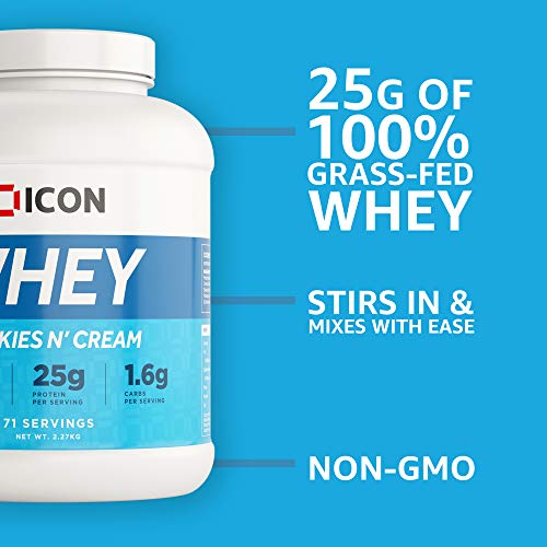 ICON Nutrition Whey Protein Powder 2.27kg 71 Servings - Cookies and Cream | High-Quality Whey Proteins | MySupplementShop.co.uk