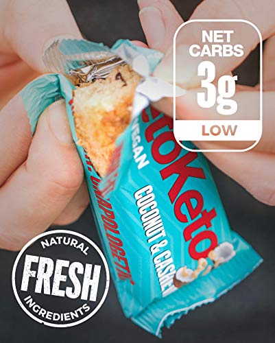 KetoKeto Bar 12x50g Coconut Cashew - Sports Nutrition at MySupplementShop by KetoKeto