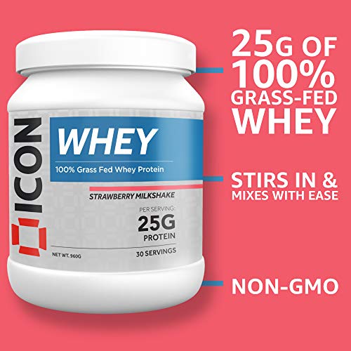 ICON Nutrition 100% Whey Protein 960g Strawberry Milkshake | High-Quality Sports Nutrition | MySupplementShop.co.uk