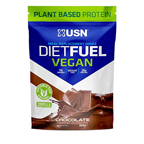 USN Diet Fuel Vegan Chocolate 880g: Dairy Free Vegan Meal Replacement Shake &amp; Vegan Protein Powders - Sports Nutrition at MySupplementShop by USN