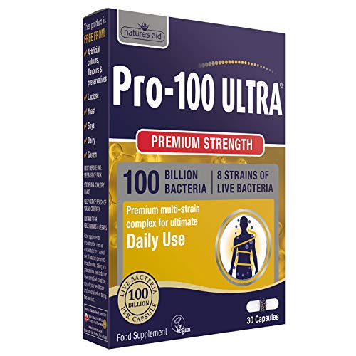 Natures Aid Pro-100 Ultra 8 Strain Complex 30 Caps | High-Quality Vitamins & Supplements | MySupplementShop.co.uk