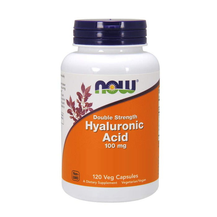 NOW Foods Hyaluronic Acid, 100mg Double Strength - 120 vcaps | High-Quality Hyaluronic Acid | MySupplementShop.co.uk