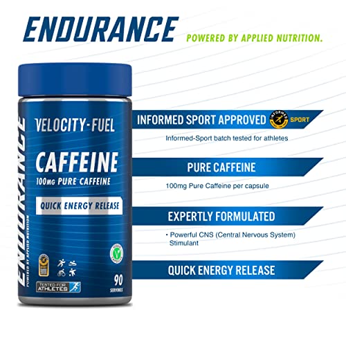 Applied Nutrition Endurance Pure Caffeine Capsules 100 Unflavoured - Endurance at MySupplementShop by Applied Nutrition