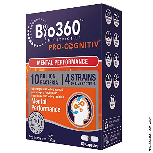 Bio360 Pro-Cognitiv (10 Billion Bacteria)|from Natures Aid|Mental Performance*|60 Capsules | High-Quality Combination Multivitamins & Minerals | MySupplementShop.co.uk