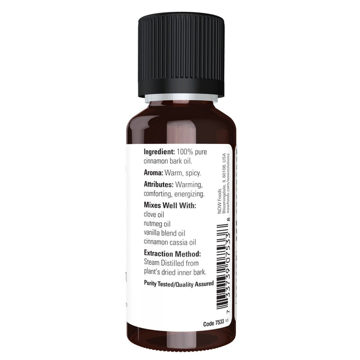 NOW Foods Essential Oil, Cinnamon Bark Oil - 30 ml. | High-Quality Health and Wellbeing | MySupplementShop.co.uk