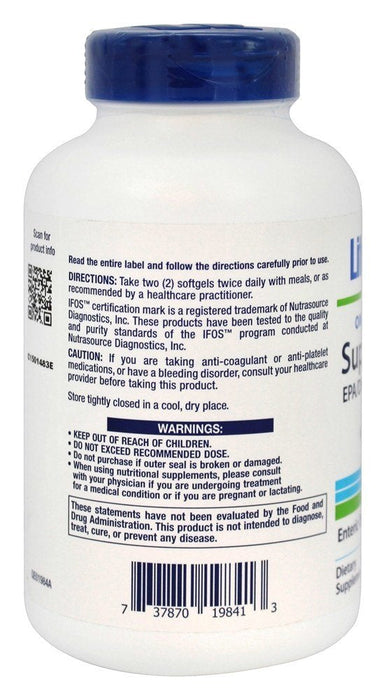 Life Extension Super Omega-3 EPA/DHA with Sesame Lignans & Olive Extract - 120 enteric coated softgels | High-Quality Omega-3 | MySupplementShop.co.uk