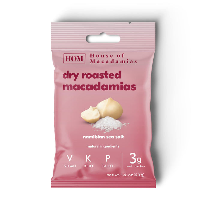 House Of Macadamia Nuts Roasted 12x40g Namibian Sea Salt | High-Quality Sports & Nutrition | MySupplementShop.co.uk