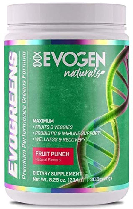 Evogen Evogreens Naturals Fruit Punch  234g - Health and Wellbeing at MySupplementShop by Evogen