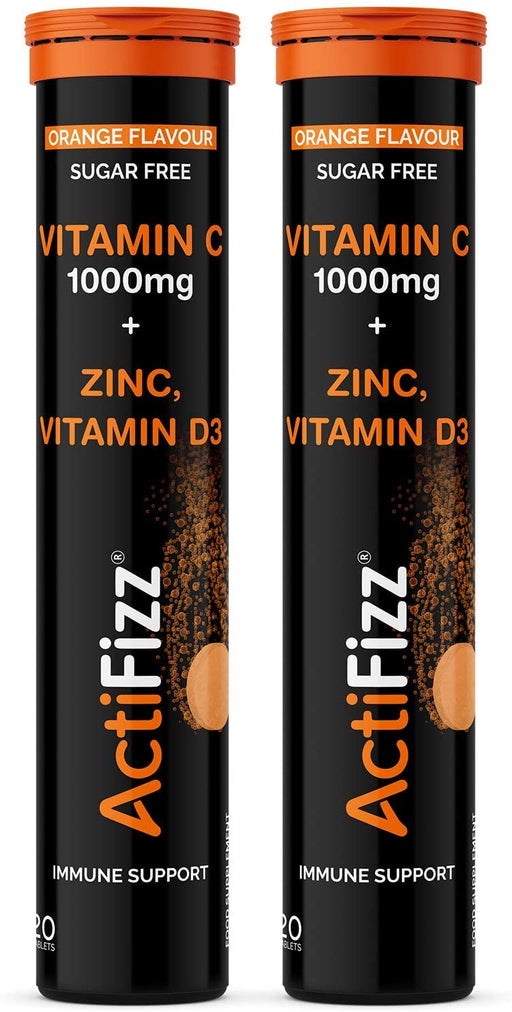 ActiFizz Vitamin C, 1000mg with Zinc & Vitamin D, Orange - 20 tabs | High-Quality Vitamin C | MySupplementShop.co.uk