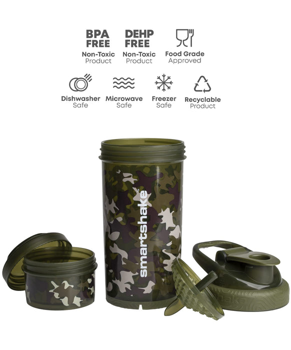 SmartShake Revive Series, Camo Green - 750 ml. | High-Quality Supplement Shakers | MySupplementShop.co.uk