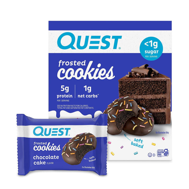 Quest Nutrition Frosted Cookies 8x25g Chocolate Cake - Chocolate at MySupplementShop by Quest Nutrition