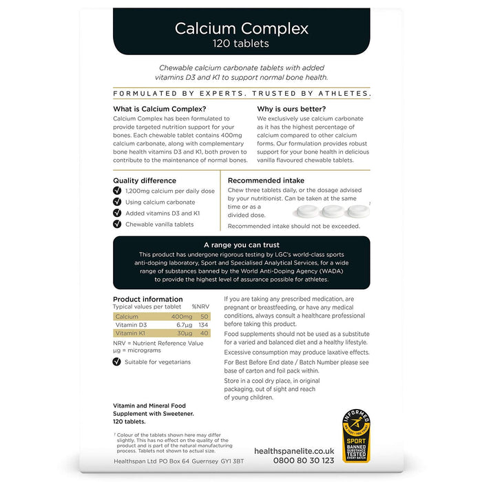 Healthspan Elite Calcium Complex - 120 tabs | High-Quality Calcium | MySupplementShop.co.uk