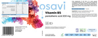 Osavi Vitamin B5 Pantothenic Acid, 200mg - 180 vegan caps | High-Quality Vitamin B6 | MySupplementShop.co.uk