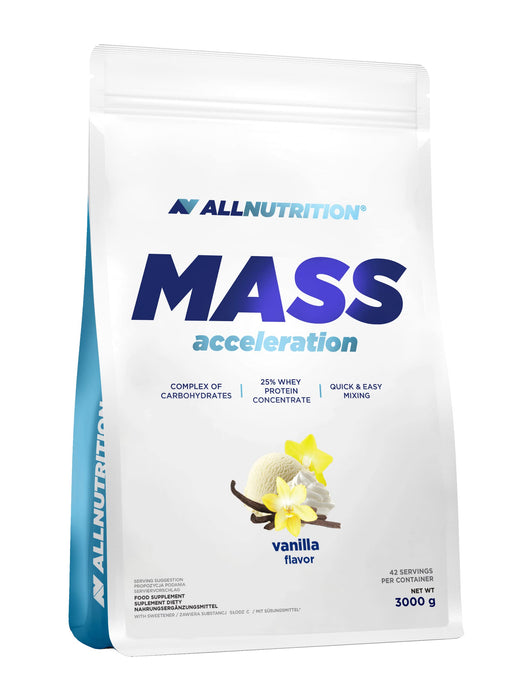 Allnutrition Mass Acceleration, Vanilla - 3000 grams | High-Quality Weight Gainers & Carbs | MySupplementShop.co.uk