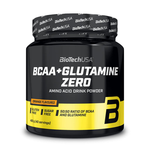 BioTechUSA BCAA + Glutamine Zero, Orange - 480 grams - Amino Acids and BCAAs at MySupplementShop by BioTechUSA