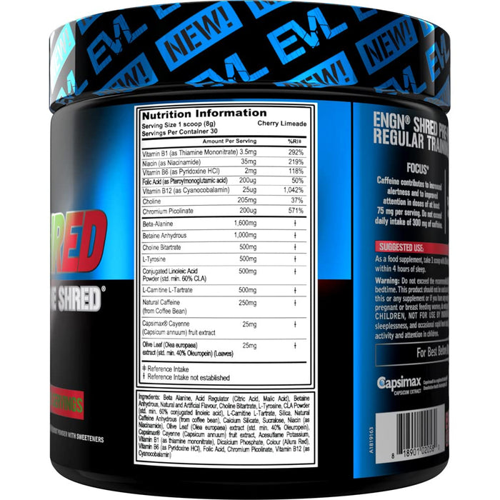 EVLution Nutrition ENGN Shred, Cherry Limeade - 249 grams | High-Quality Pre & Post Workout | MySupplementShop.co.uk