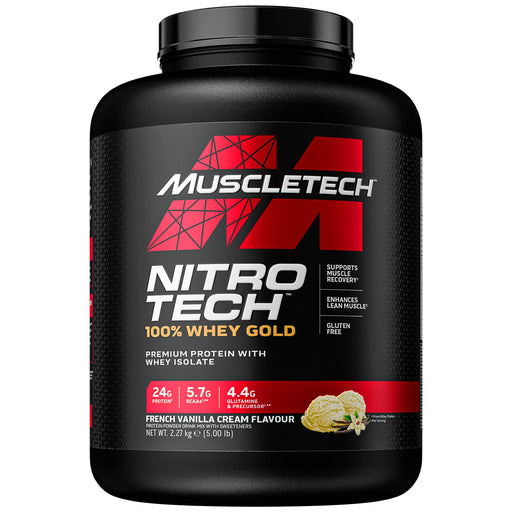 MuscleTech Nitro-Tech 100% Whey Gold, French Vanilla Cream - 2270 grams (EAN 631656256376) - Protein at MySupplementShop by MuscleTech