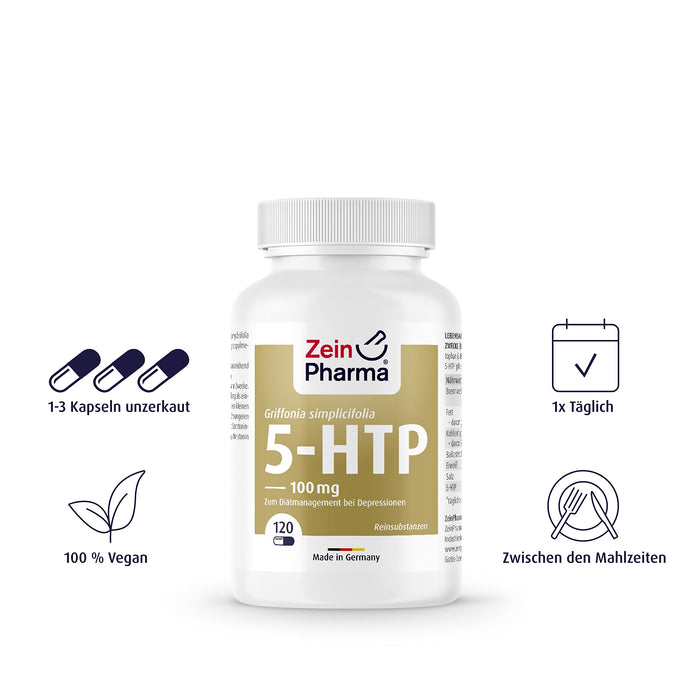 Zein Pharma Griffonia 5-HTP, 100mg - 120 caps | High-Quality Combination Multivitamins & Minerals | MySupplementShop.co.uk