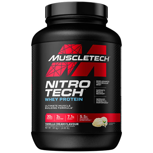 MuscleTech Nitro-Tech, Vanilla - 1800 grams | High-Quality Protein | MySupplementShop.co.uk