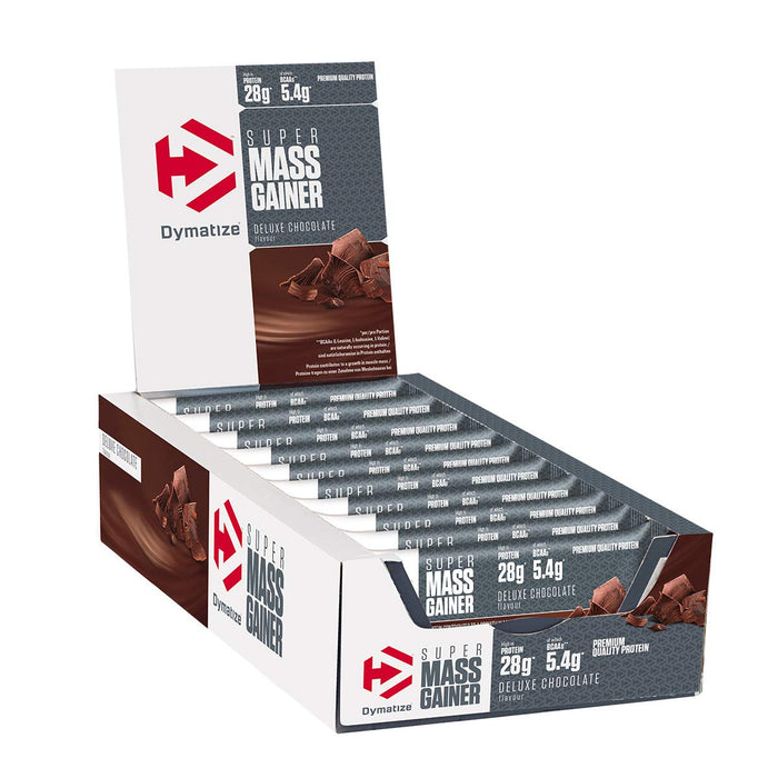 Dymatize Super Mass Gainer Bar, Deluxe Chocolate - 10 bars | High-Quality Protein Bars | MySupplementShop.co.uk