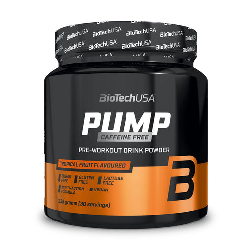 BioTechUSA Pump Caffeine Free, Tropical Fruit (EAN 5999076241828) - 330 grams | High-Quality Pre & Post Workout | MySupplementShop.co.uk