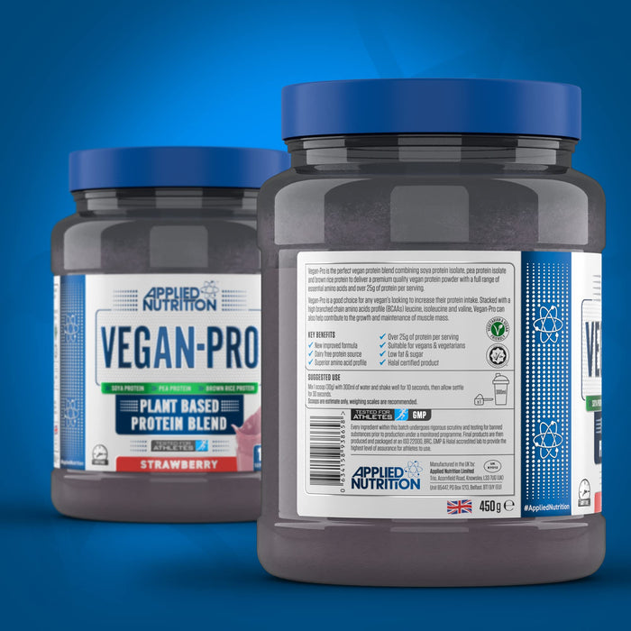 Applied Nutrition VEGAN-PRO 450g Strawberry | High-Quality Plant Proteins | MySupplementShop.co.uk