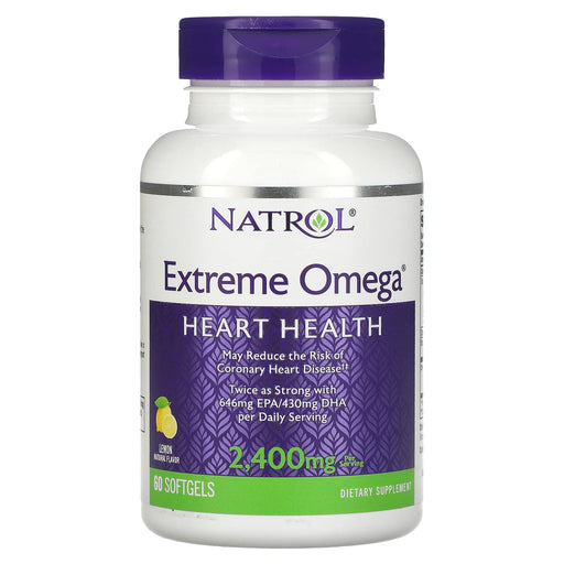 Natrol Extreme Omega, 2400mg (Lemon) - 60 softgels | High-Quality Health and Wellbeing | MySupplementShop.co.uk