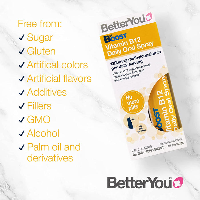 BetterYou Boost Daily Vitamins B12 Oral spray 25ml | High-Quality Vitamins & Supplements | MySupplementShop.co.uk