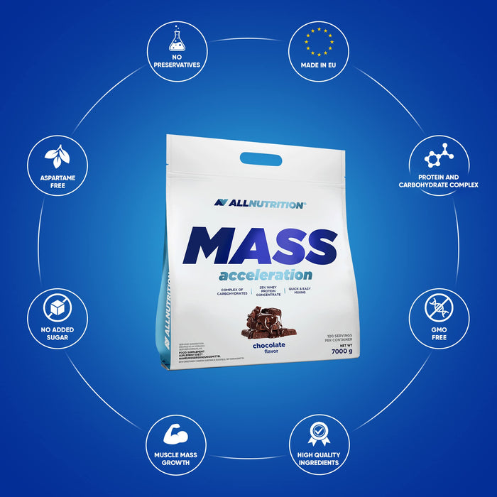 Allnutrition Mass Acceleration, Chocolate - 7000 grams | High-Quality Weight Gainers & Carbs | MySupplementShop.co.uk