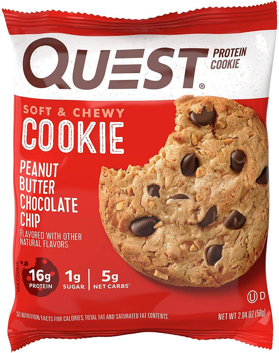 Quest Nutrition Cookie 12x59g Peanut Butter Chocolate Chip - Nutrition Bars at MySupplementShop by Quest Nutrition