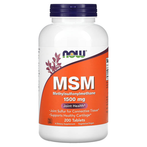 NOW Foods MSM Methylsulphonylmethane, 1500mg - 200 tabs - Joint Support at MySupplementShop by NOW Foods