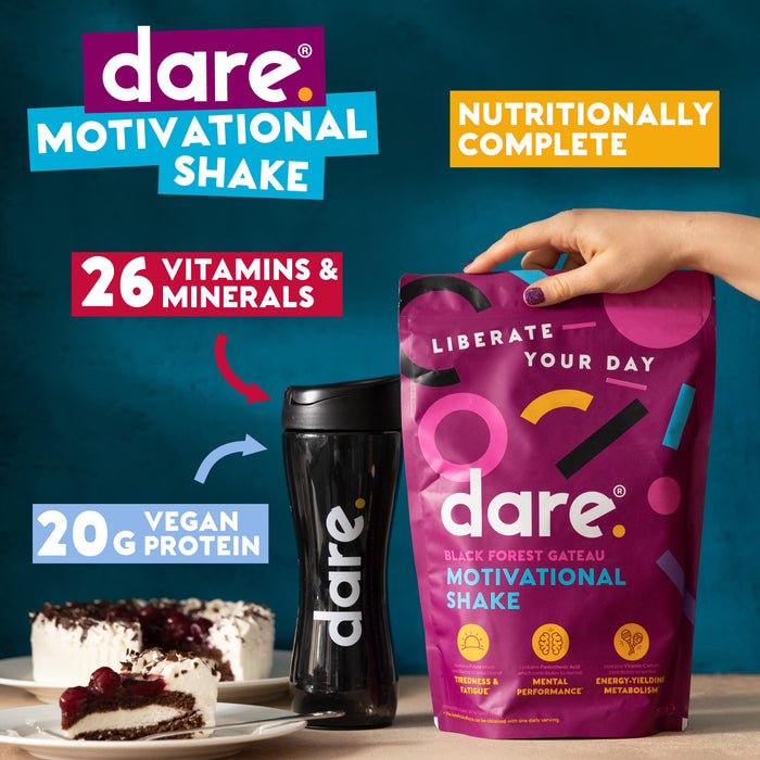 dare. Motivational Shake 750g Black Forest Gateau - Sports Supplements at MySupplementShop by dare.