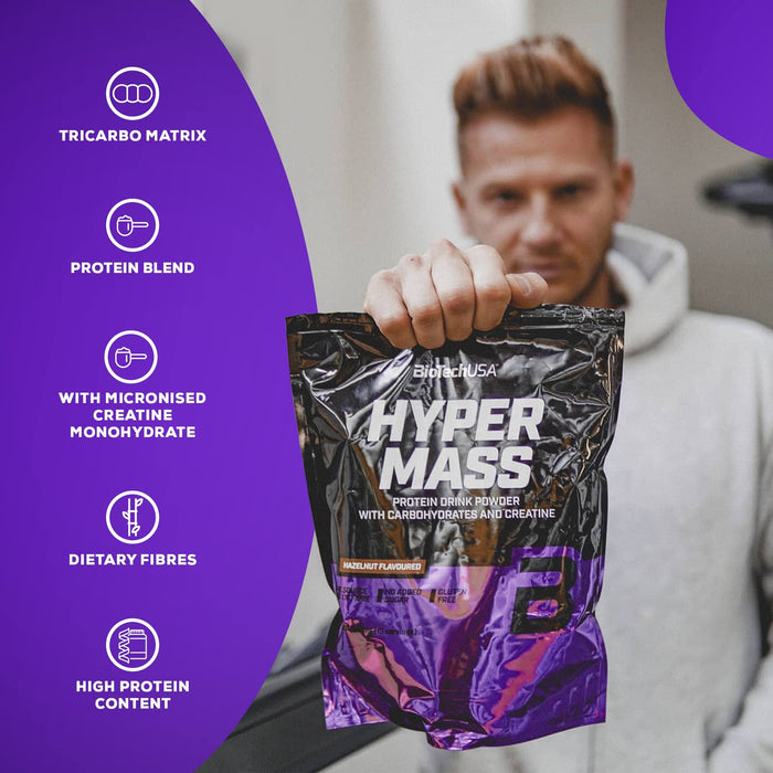 BioTechUSA Hyper Mass, Caramel-Cappuccino - 1000 grams | High-Quality Weight Gainers & Carbs | MySupplementShop.co.uk