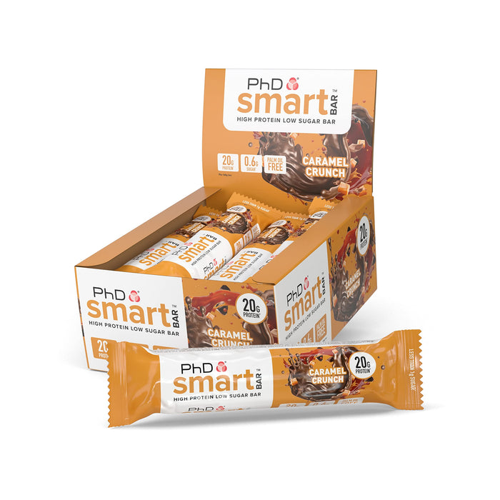 PhD Smart Bar, Caramel Crunch - 12 bars | High-Quality Protein Bars | MySupplementShop.co.uk