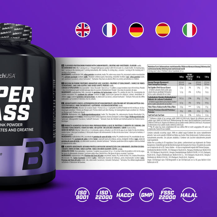 BioTechUSA Hyper Mass, Vanilla - 4000 grams - Weight Gainers & Carbs at MySupplementShop by BioTechUSA