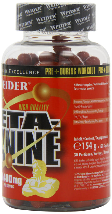 Weider Beta-Alanine - 120 caps | High-Quality Amino Acids and BCAAs | MySupplementShop.co.uk