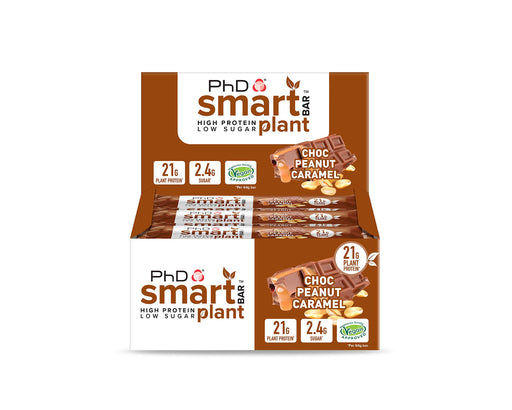 PhD Smart Bar Plant, Choc Peanut Caramel - 12 bars | High-Quality Protein | MySupplementShop.co.uk