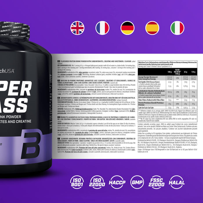 BioTechUSA Hyper Mass, Salted Caramel - 4000 grams | High-Quality Weight Gainers & Carbs | MySupplementShop.co.uk