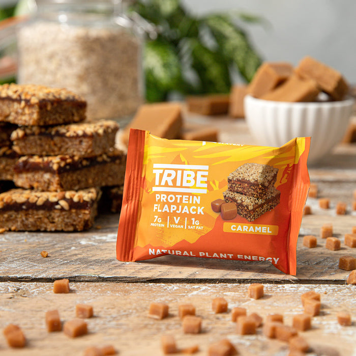 Tribe Protein Flapjack, Caramel - 12 x 50g | High-Quality Protein Bars | MySupplementShop.co.uk