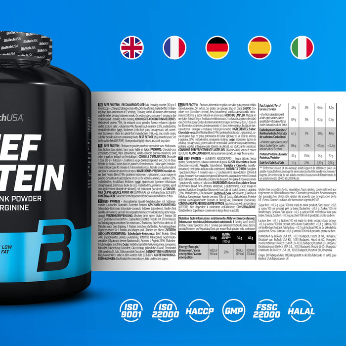 BioTechUSA Beef Protein, Chocolate Coconut - 1816 grams | High-Quality Protein | MySupplementShop.co.uk