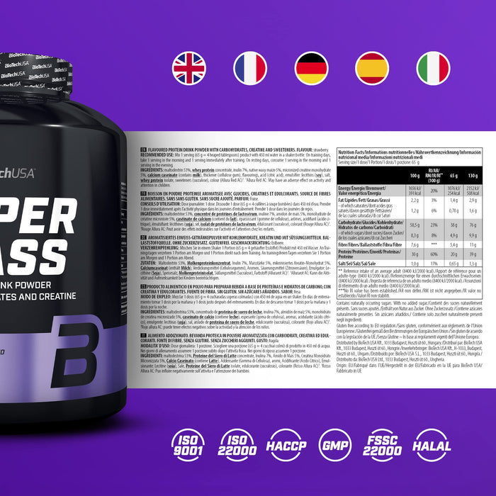 BioTechUSA Hyper Mass, Strawberry - 2270 grams - Weight Gainers & Carbs at MySupplementShop by BioTechUSA