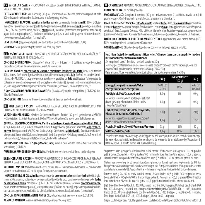 BioTechUSA Micellar Casein, Vanilla - 2270 grams - Protein at MySupplementShop by BioTechUSA