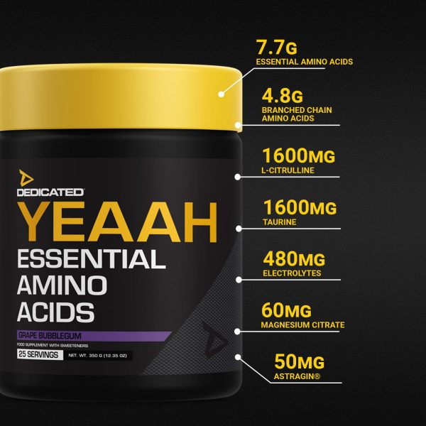 Dedicated Nutrition YEAAH 350g - BCAA Supplement at MySupplementShop by Dedicated Nutrition