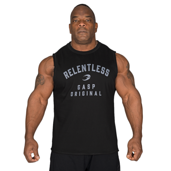 GASP Vintage Tank - Black/Grey - Small - Vintage Tank at MySupplementShop by Gasp