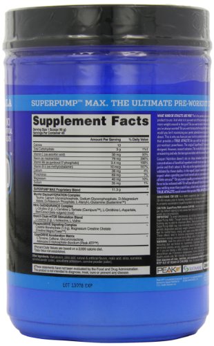Gaspari Nutrition SuperPump MAX 640 g Blue Raspberry Pre-Workout Drink Powder - Health Foods at MySupplementShop by Gaspari Nutrition