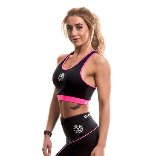 Gold's Gym Ladies Sports Crop Top - Black/Pink - XS - Sports Crop Top at MySupplementShop by Gold's Gym