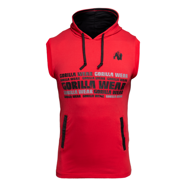 Gorilla Wear Melbourne S/L Hooded T-Shirt - Red - Small - T-Shirt at MySupplementShop by Gorilla Wear