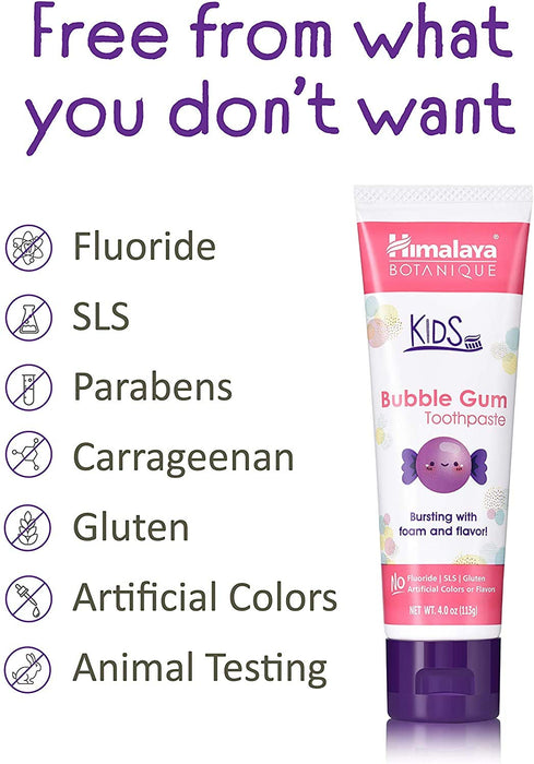 Himalaya Kids Toothpaste, Bubble Gum - 80g - Toothpastes at MySupplementShop by Himalaya