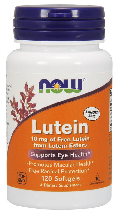 NOW Foods Lutein, 10mg - 120 softgels - Health and Wellbeing at MySupplementShop by NOW Foods